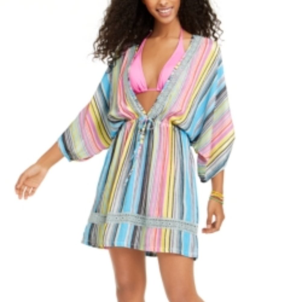 Dotti MULTI Havana Coast Striped Tunic Swim Cover-up, US Medium